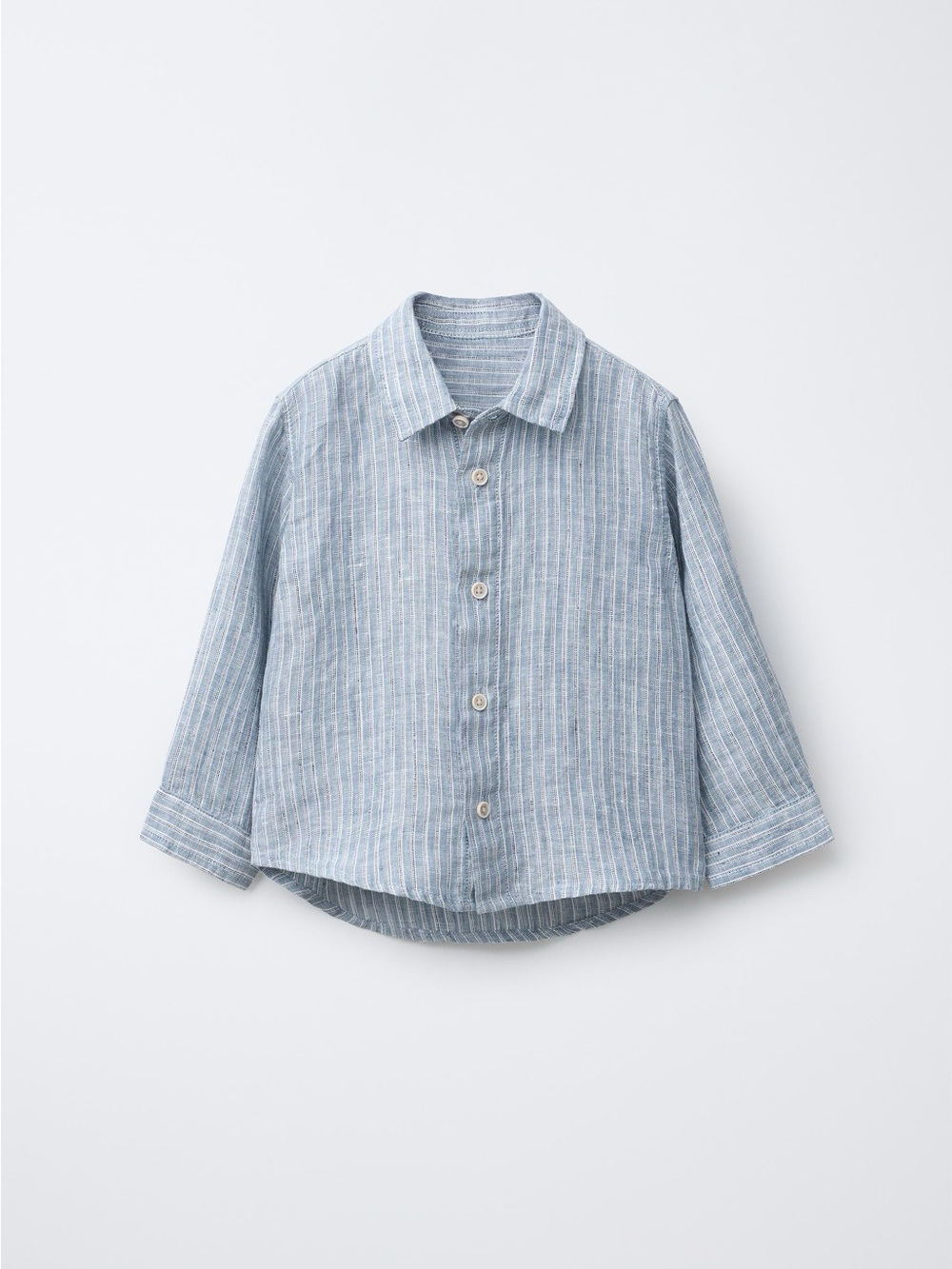 ZARA 100% Linen Striped Button-Down Shirt